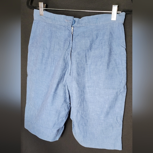 1950's Queen Casuals Vintage Blue Shorts w  White Embroidery details on pockets - Picture 4 of 4